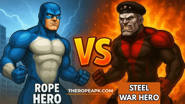 Rope Hero Vice Town vs Steel War Hero