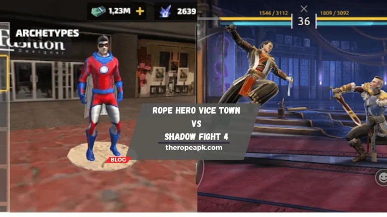 Rope Hero Vice Town vs Shadow Fight 4