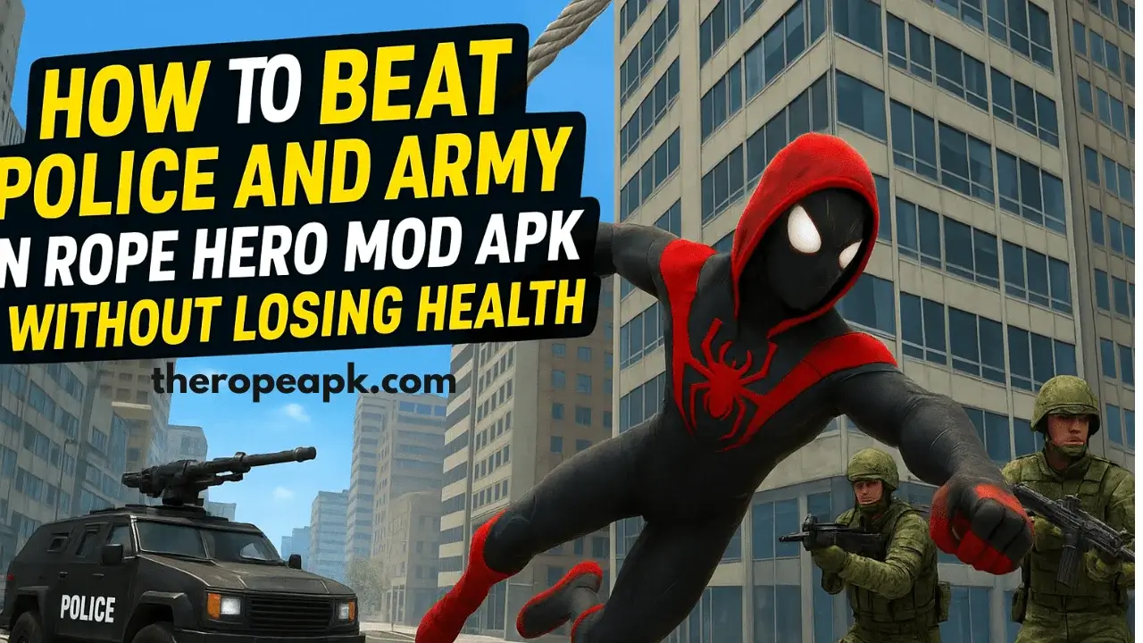 How to Beat Police and Army in Rope Hero Mod APK