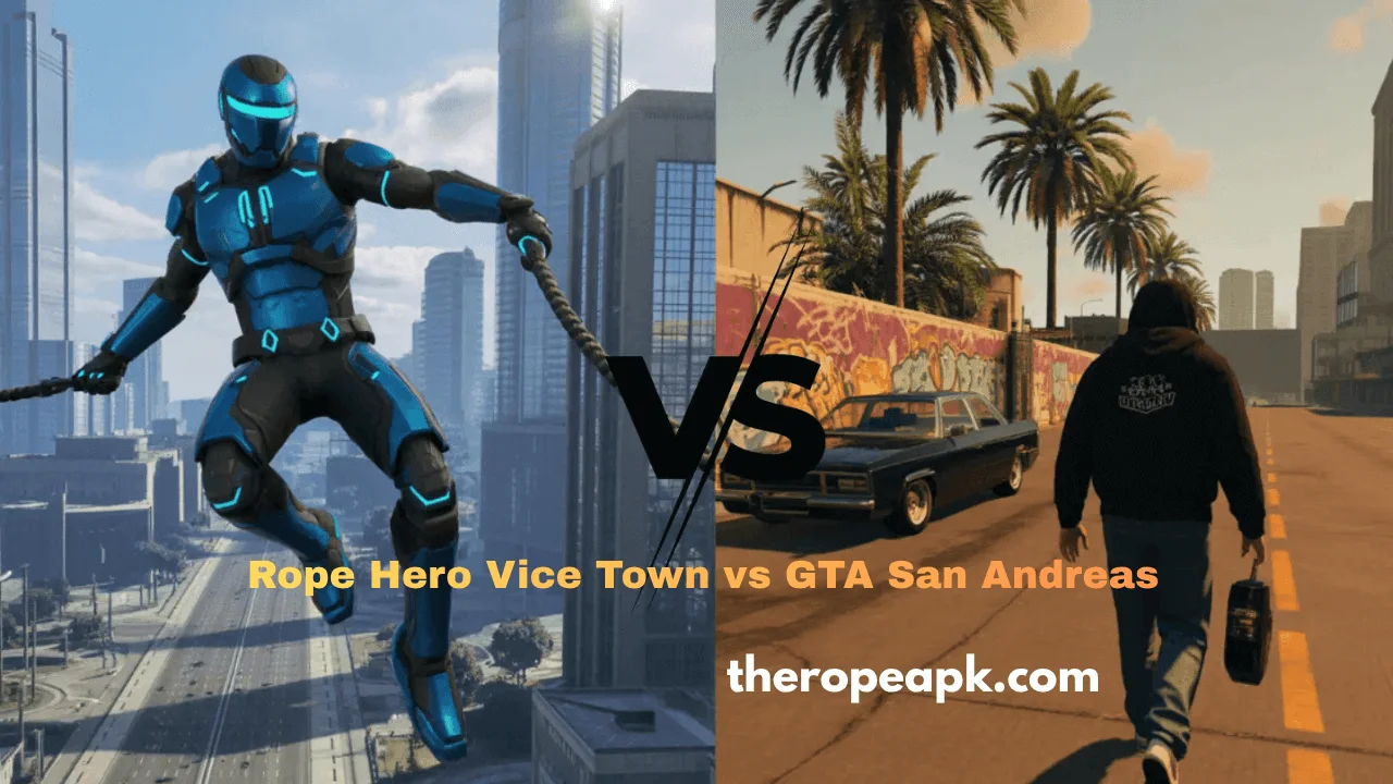 Rope Hero Vice Town vs GTA San Andreas